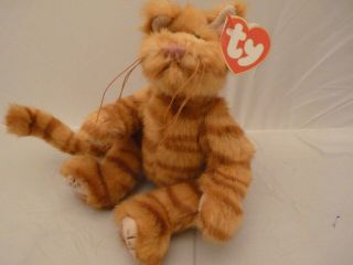 Rare 1993 Ty Attic Treasures Beanie Babies Basil Orange Striped Kitty Cat (10 I