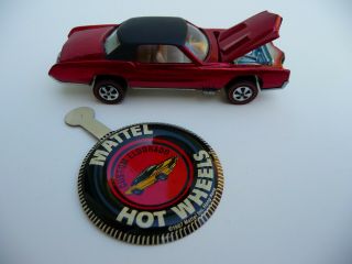 1968 Hot Wheels Redlines Custom Eldorado Metallic Red With Button Usa