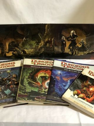 4 - 4th Edition D&d Dungeons & Dragons Books Handbook,  Dm Guide,  Rules,  Lvl 1