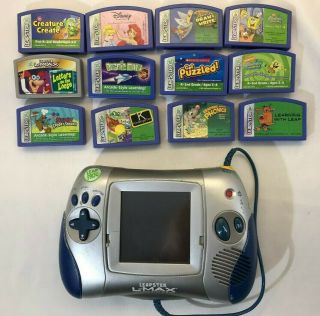 Leapfrog Silver & Blue Leapster Imax Hand Held Game,  12 Cartridges Ages 3 To 10