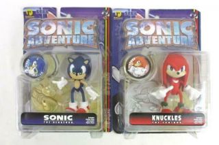1999 Resaurus Sega Sonic Hedgehog & Knuckles Sonic Adventure Action Figures Mib