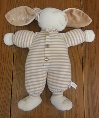 North American Bear Sleepyhead Bunny Plush Toy Tan Striped Pjs 15” Sleepy Lovey