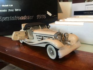 Cmc 1:24 1936 Mercedes Benz 500k Roadster Phantom White Rare Piece Wow Look