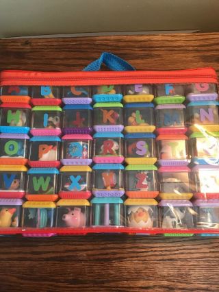 Fisher Price Abc Alphabet Letter Peek A Boo 35 Blocks A - Z Complete In Zip Case