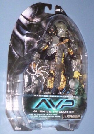 Neca 2016 Avp Alien Vs Predator Scar Predator Masked Momc Rare Scar Predator