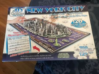 York City 4d Cityscape Time Puzzle 100 Complete With Instructions