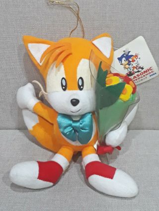 Tails Flower Bouquet Sonic The Hedgehog Sega 1994 9 " Plush Doll Toy Japan W/tag