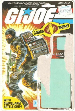 1984 Cobra Firefly V.  1 Uncut Card Back File Card Peach Backer Gi/g.  I.  Joe Jtc