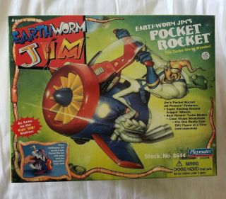 Nos Earthworm Jim Pocket Rocket 1995 Playmates Stock 8644 Nib Turbo Worm Wonder