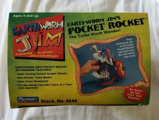 NOS Earthworm Jim Pocket Rocket 1995 Playmates Stock 8644 NIB Turbo Worm Wonder 7