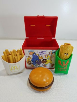 1989 Fisher - Price Fun W/ Food Mcdonalds Happy Meal Play Set Lunch Box