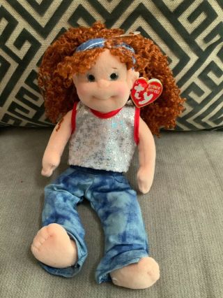 Ty Beanie Boppers Giggly Gracie Doll Ginger Red Hair Retired Nwt Tag