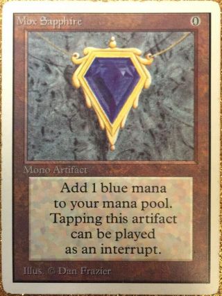 Mtg Unlimited Mox Sapphire Power 9 Magic The Gathering Played