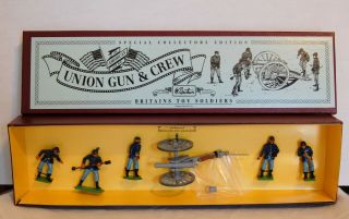 W.  Britains,  American Civil War,  Union Gun & Crew,  6 Piece Set,  Mib