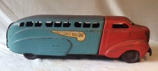 Vintage 1930’s Wyandotte Pressed Steel All Metal Products Co Shark Nose Bus