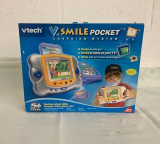 Vtech V.  Smile Pocket Learning System Silver & Orange 2004 5,  Years