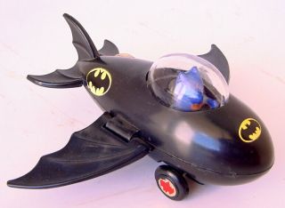 1975 Ahi Azrak - Hamway Intl.  5 " Batman Batplane Plastic Friction Toy