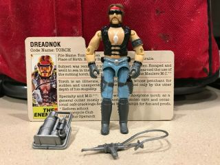 G.  I.  Joe Dreadnok Torch Vintage 1985 Complete With File Card