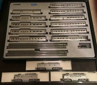 Kato N Scale California Zephyr Complete Set With Cb&q F3 Aba Locomotives