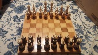 Rare Cow Bone Chess Set