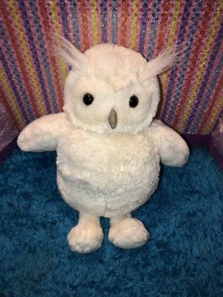 Vguc - Htf - 12” Jellycat Woodland Babe Owl Plush Stuffed Animal Toy Cream White