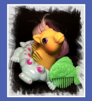 Vintage My Little Pony Baby Sea Ponies Surfy Sea Sparkle G1 Mlp Complete Set