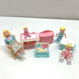 Fisher Price Loving Family Dollhouse Furniture & Family,  Nursery 1993