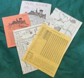 Judges Guild D&d Tegel Manor,  Complete W/ Maps 1st Printing