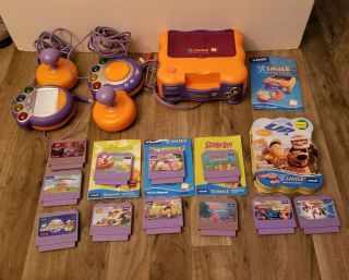 Vtech V Smile Game Learning System Console,  2 Controllers,  And 12 Games