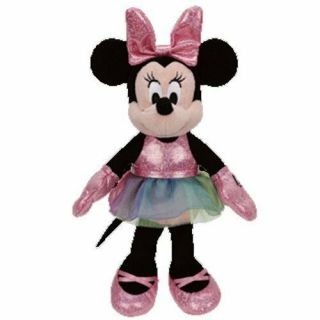 Minnie Mouse In Ballerina Sparkle Dress - 13 " Plush Doll - Ty Beanies