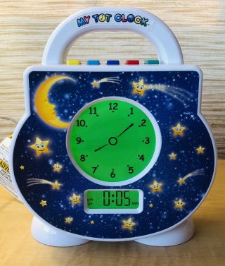 My Tot Clock (all - In - One Toddler Sleep Clock,  Alarm Clock) W/ Treasures Cart