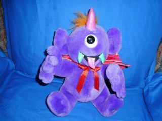 11 " One Eyed Purple People Eater Singing Shaking Plush Toy Dandee Halloween