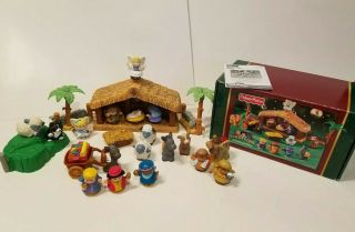 2002 Fisher Price Little People Deluxe Christmas Story Nativity Complete 2