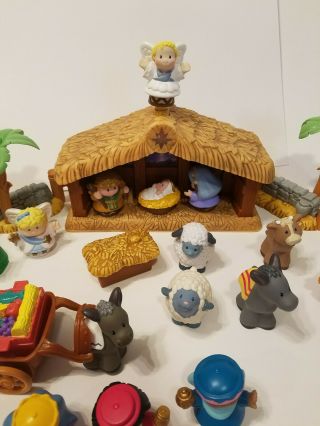 2002 Fisher Price Little People Deluxe Christmas Story Nativity Complete 5