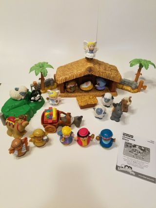 2002 Fisher Price Little People Deluxe Christmas Story Nativity Complete 6