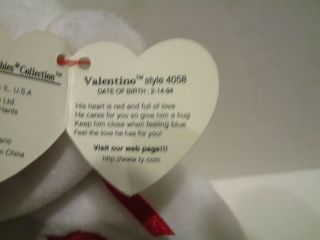 Valentino Ty beanie baby brown nose mismatched tags.  Ty tag 1994,  tush tag 1993. 3