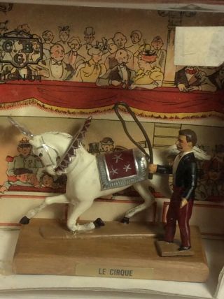 Cbg Mignot Diorama 1602 Cheval Savant Le Cirque Circus Horse Act Paris 1/32 Mib