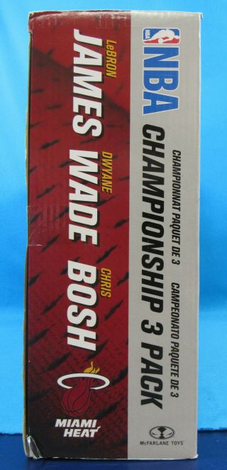 McFarlane Toys NBA Miami Heat Championship 3 - pack LeBron James Wade Bosh 5