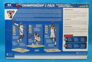 McFarlane Toys NBA Miami Heat Championship 3 - pack LeBron James Wade Bosh 6