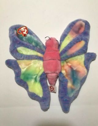 Ty Beanie Buddy “flitter” The Butterfly - 1999 Summer Show Exclusive 12 " -