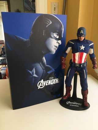 Hot Toys Mms 174 Avengers Captain America 1/6 Scale Marvel Figure W/ Shipper Box