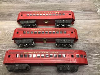 3 Extremely Rare Prewar American Flyer Lines Cars Toy Train