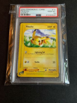 Psa 10 Gem Pikachu 016/093 Sample Set 2002 E Reader Pokemon Card