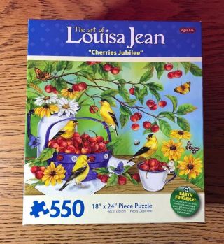The Art Of Louisa Jean Cherries Jubilee 550 Piece Jigsaw Puzzle,  Pre - Owned