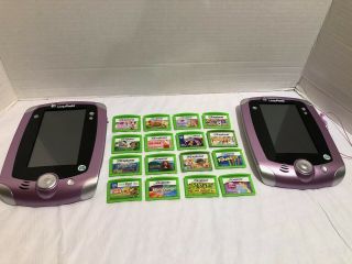 2 Leapfrog Leappad 2 Explorer Tablet 16 Games Cartridges 1 2 3 Ultra Green