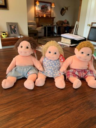 Ty Beanie Kids (3) With Tag Errors,  Tumbles,  Angel,  And Boomer,  One Owner