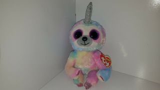 Ty Beanie Boo 6 " Cooper The Unicorn Sloth.  With Tags.  And Authentic