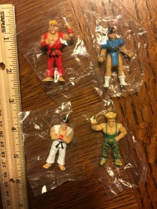 Street Fighter Figures - Set Of 4 Mini Figurines: Ryu,  Ken,  Chun - Li,  Guile