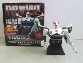 2002 Hasbro Transformers Prowl Cold Cast Porcelain Bust 1059/5000 W/ Box