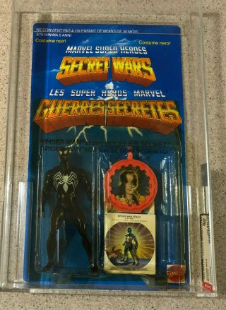 Vintage 1984 Mattel Marvel France Secret Wars Spider - Man Black Afa Graded 80 Nm